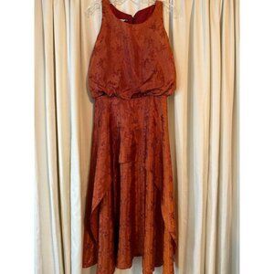 Vintage 1970's Julie Miller Women's dress Rustic Red/Brown BEAUTIFUL Size Medium